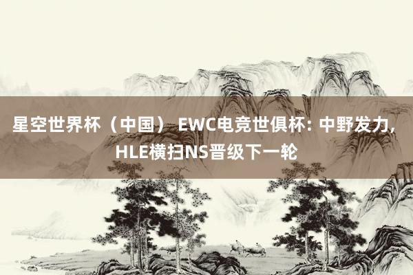 星空世界杯(中国) EWC电竞世俱杯: 中野发力, HLE横扫NS晋级下一轮