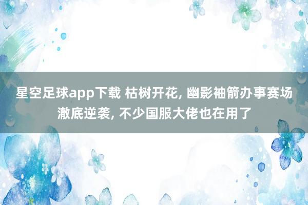 星空足球app下载 枯树开花, 幽影袖箭办事赛场澈底逆袭, 不少国服大佬也在用了