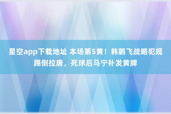 星空app下载地址 本场第5黄！韩鹏飞战略犯规踢倒拉唐，死球后马宁补发黄牌