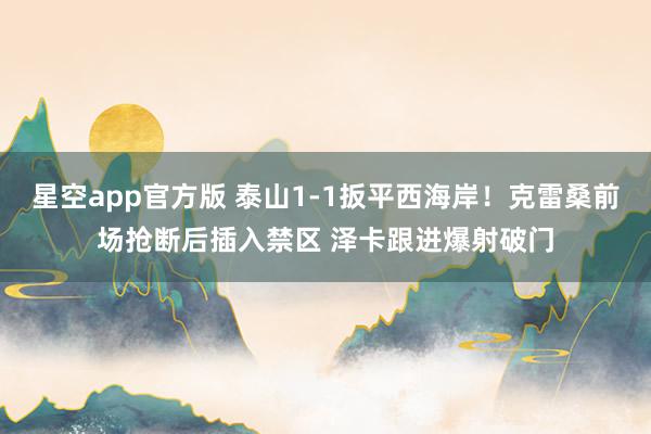 星空app官方版 泰山1-1扳平西海岸！克雷桑前场抢断后插入禁区 泽卡跟进爆射破门