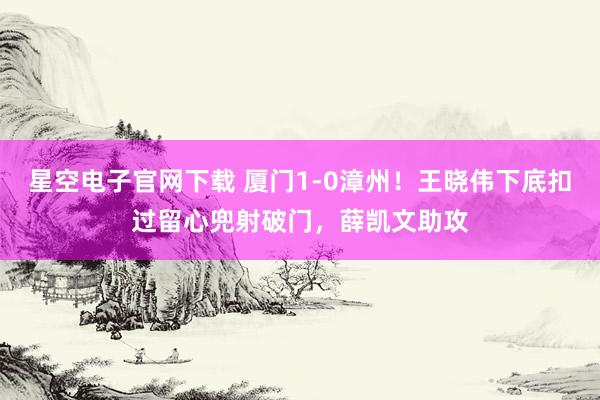 星空电子官网下载 厦门1-0漳州！王晓伟下底扣过留心兜射破门，薛凯文助攻