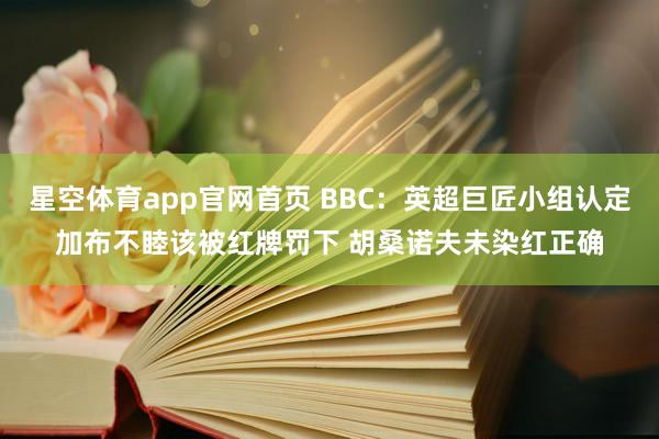 星空体育app官网首页 BBC:英超巨匠小组认定加布不睦该被红牌罚下 胡桑诺夫未染红正确
