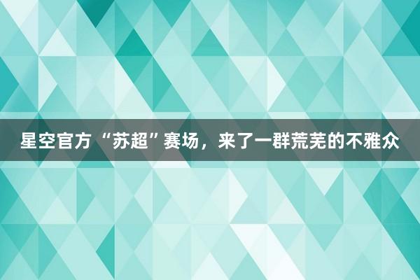 星空官方 “苏超”赛场,来了一群荒芜的不雅众
