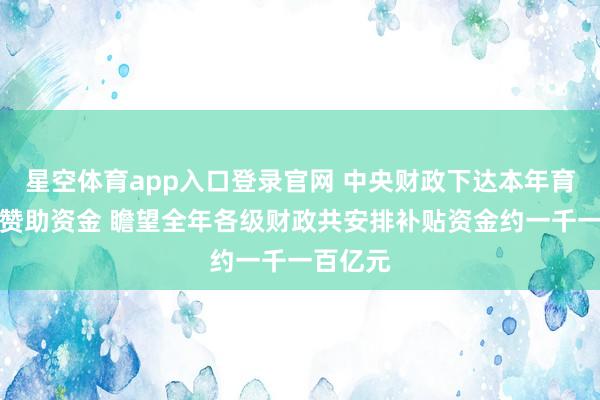 星空体育app入口登录官网 中央财政下达本年育儿补贴赞助资金 瞻望全年各级财政共安排补贴资金约一千一百亿元