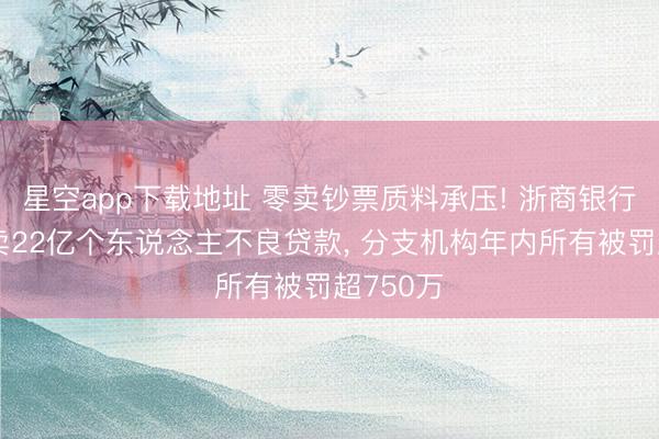 星空app下载地址 零卖钞票质料承压! 浙商银行两天甩卖22亿个东说念主不良贷款, 分支机构年内所有被罚超750万