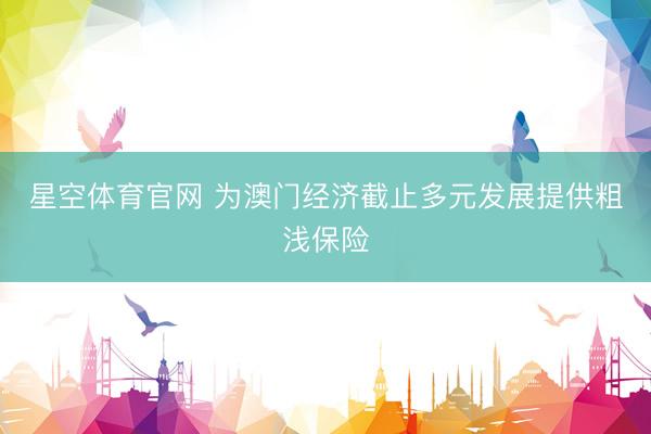 星空体育官网 为澳门经济截止多元发展提供粗浅保险